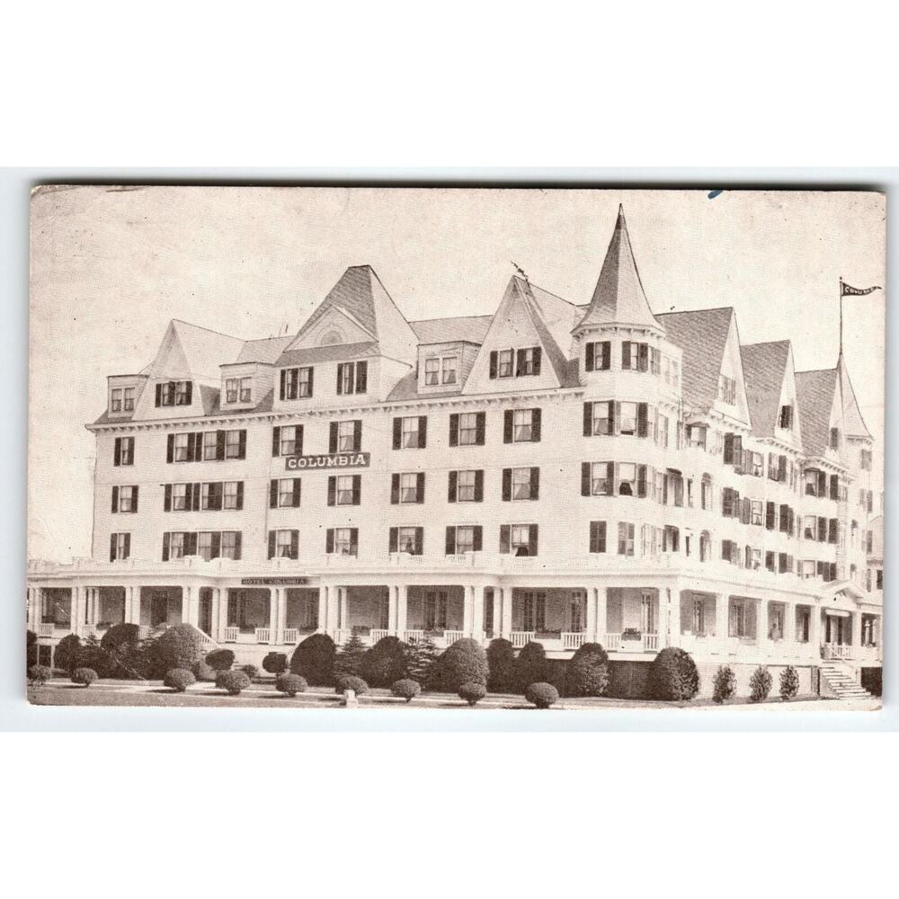 Hotel Columbia Postcard Asbury Park New Jersey Beach Town 1947 Vintage Building